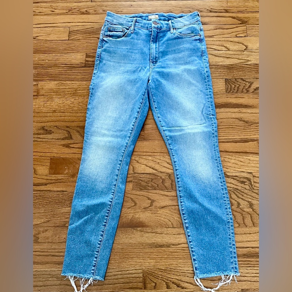 Mother Denim Jeans High Waisted Looker Ankle Fray Shoot to Thrill Women’s Sz. 28